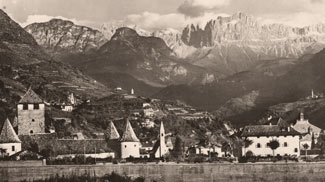 bozen, südtirol, burg maretsch, rosengarten, vajolettürme, rosengartenspitze, könig laurin